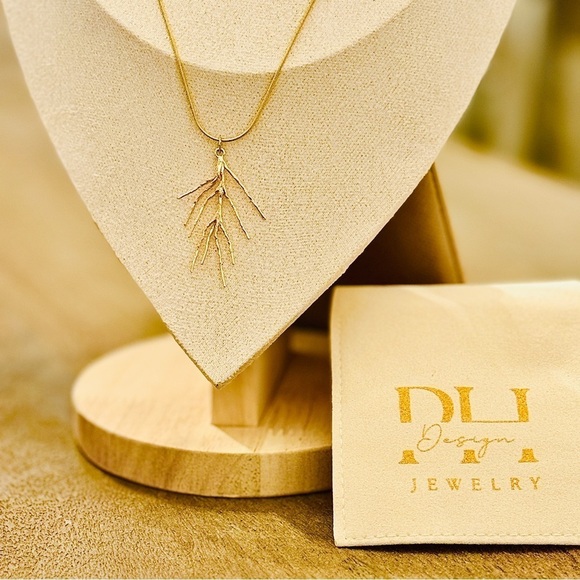 Elegant 24k‎ Gold Gilded Branch Necklace by PH Design Jewelry - Picture 3 of 6